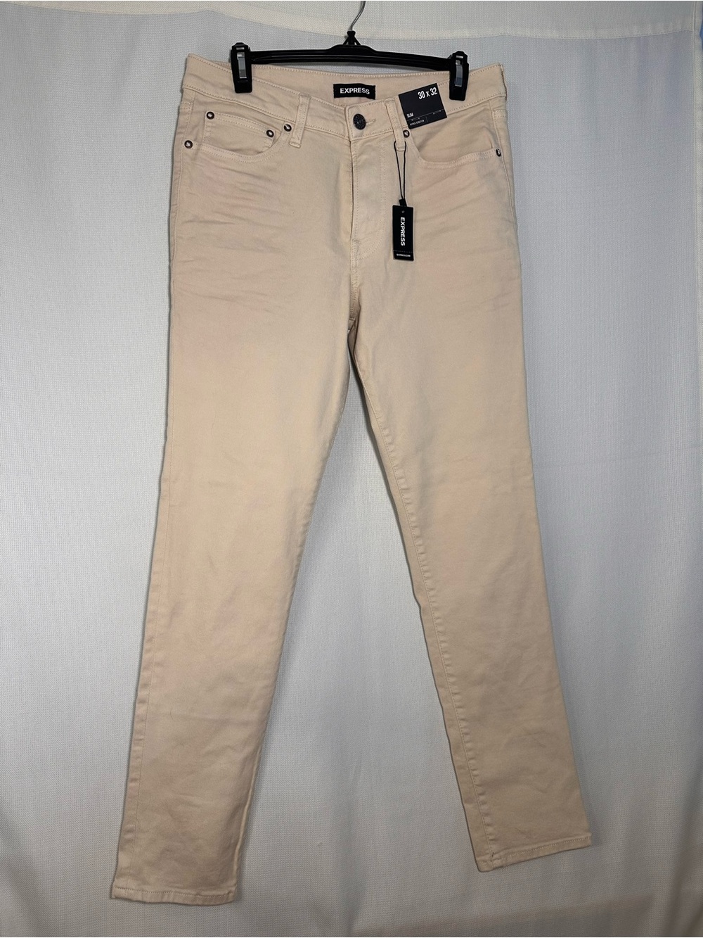 Express Men’s Slim Jeans in Light Cream